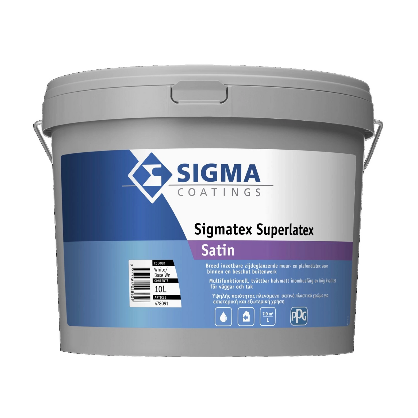 Sigmatex Superlatex Satin 10L – pot blanc – vue de face