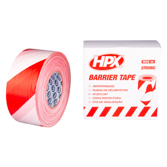 HPX Ruban de balisage renforcé 9400 rouge/blanc - 80 mm × 500 m