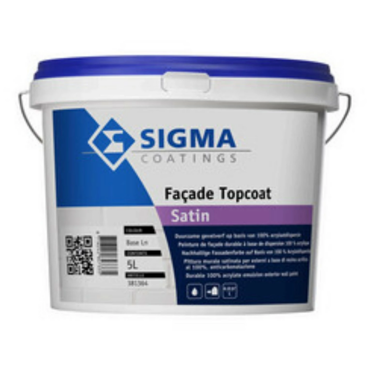 Sigma Façade Topcoat Satin 10L exterior facade paint bucket