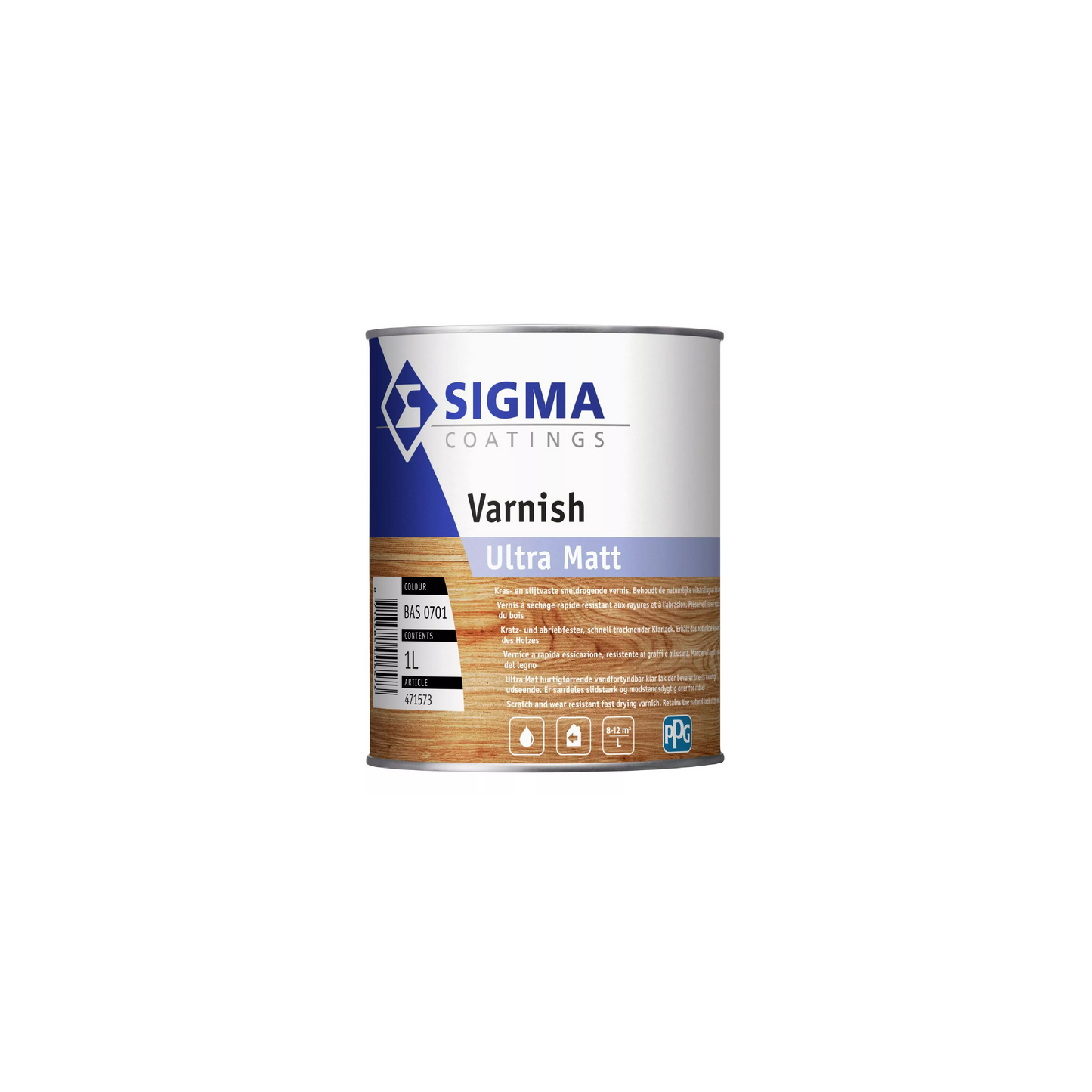 Vernis Sigma Ultra Mat 1 L – pot de vernis incolore ultra mat pour bois