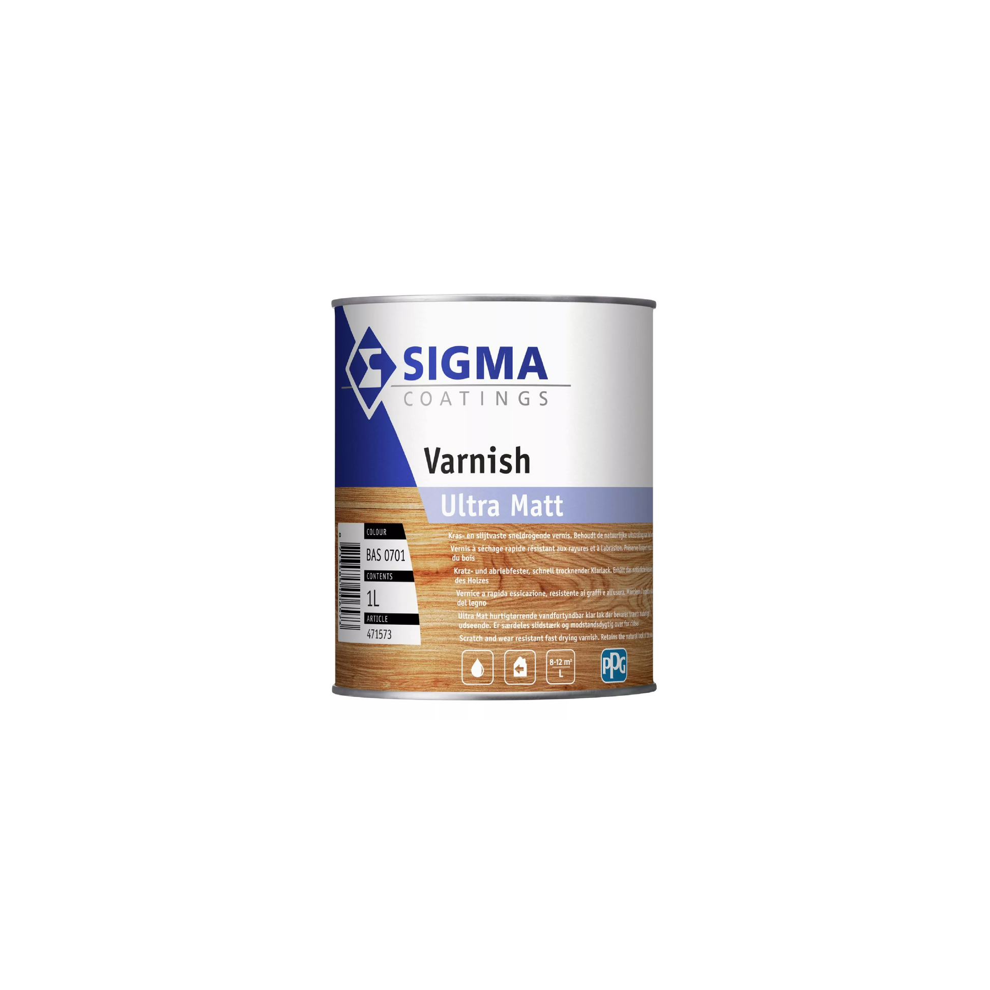 Vernis Sigma Ultra Mat 1 L – pot de vernis incolore ultra mat pour bois