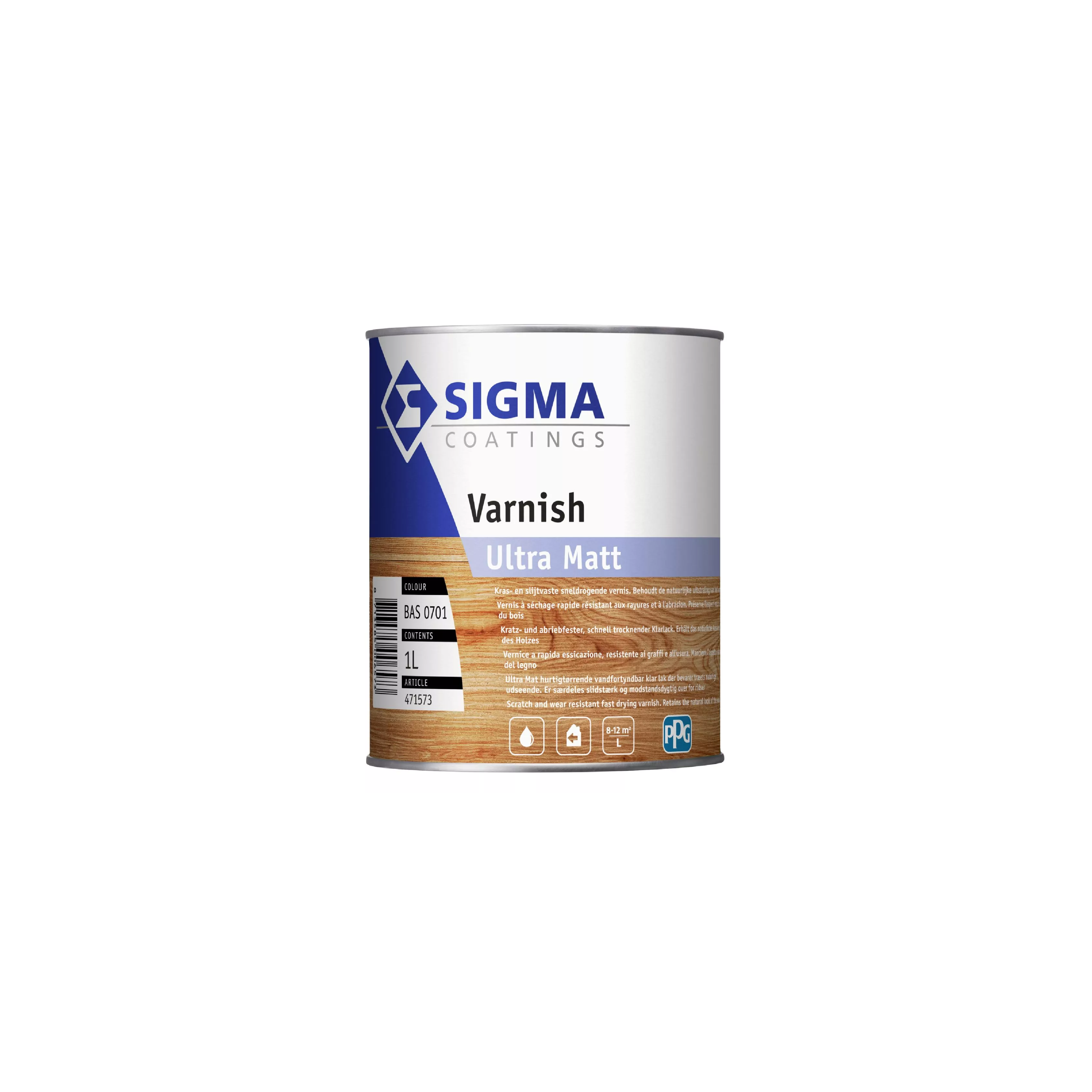 Vernis Sigma Ultra Mat 1 L – pot de vernis incolore ultra mat pour bois