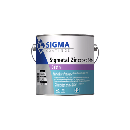 Sigma Sigmetal Zinccoat 3 en 1 Satiné - 2,5 L
