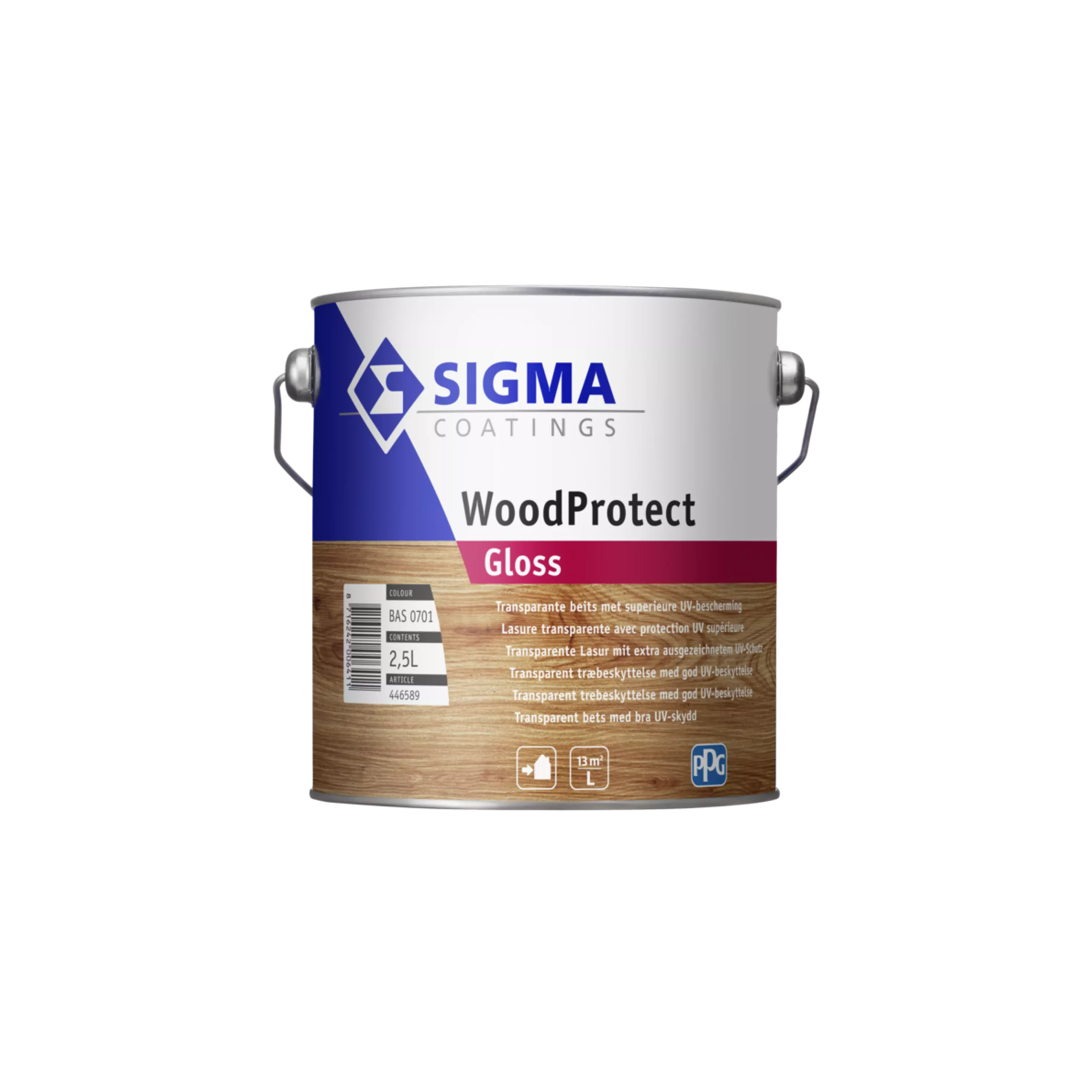 Sigma WoodProtect Gloss 2,5 L – lasure brillante pour châssis en bois