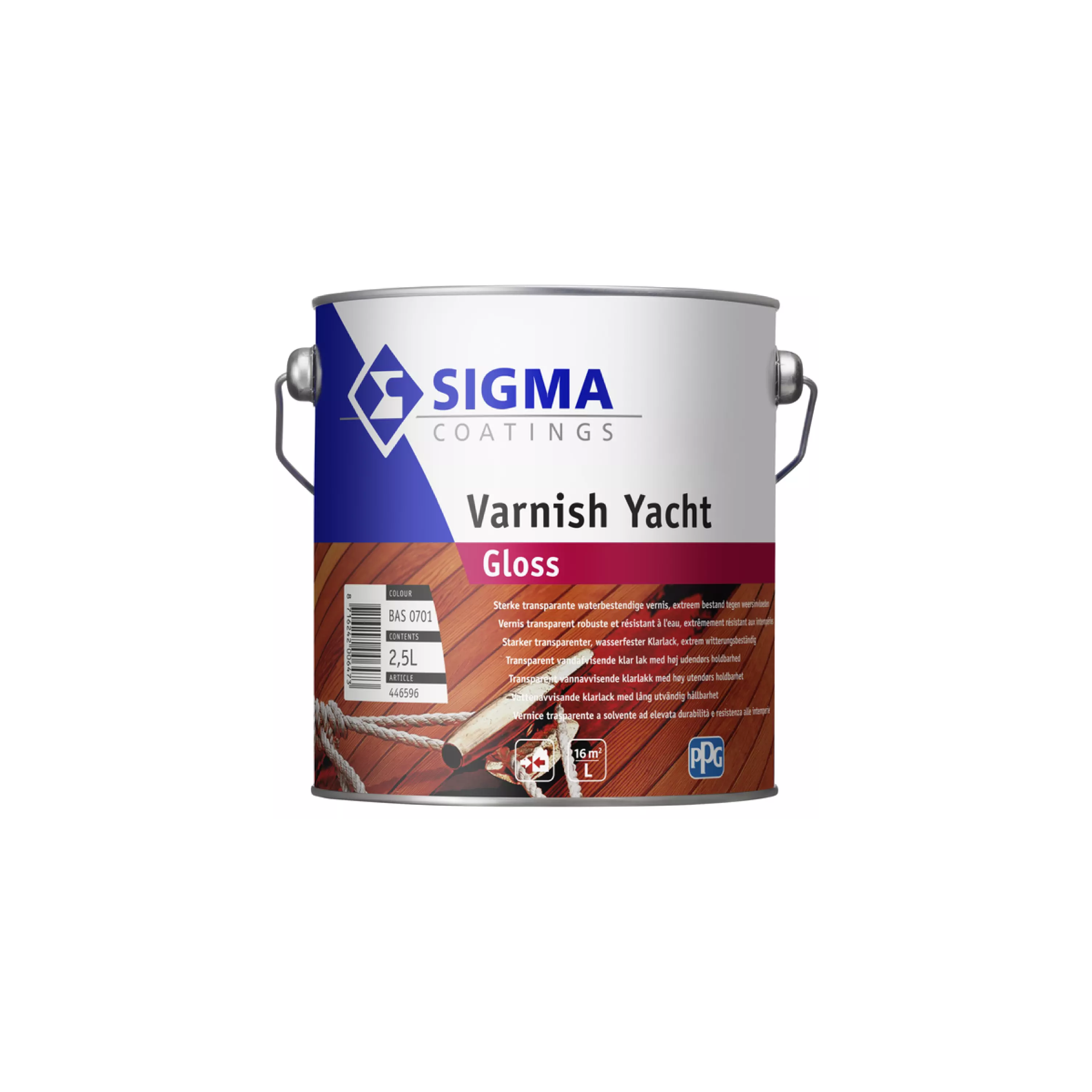 Vernis Sigma Yacht Gloss 2,5L – pot de vernis brillant