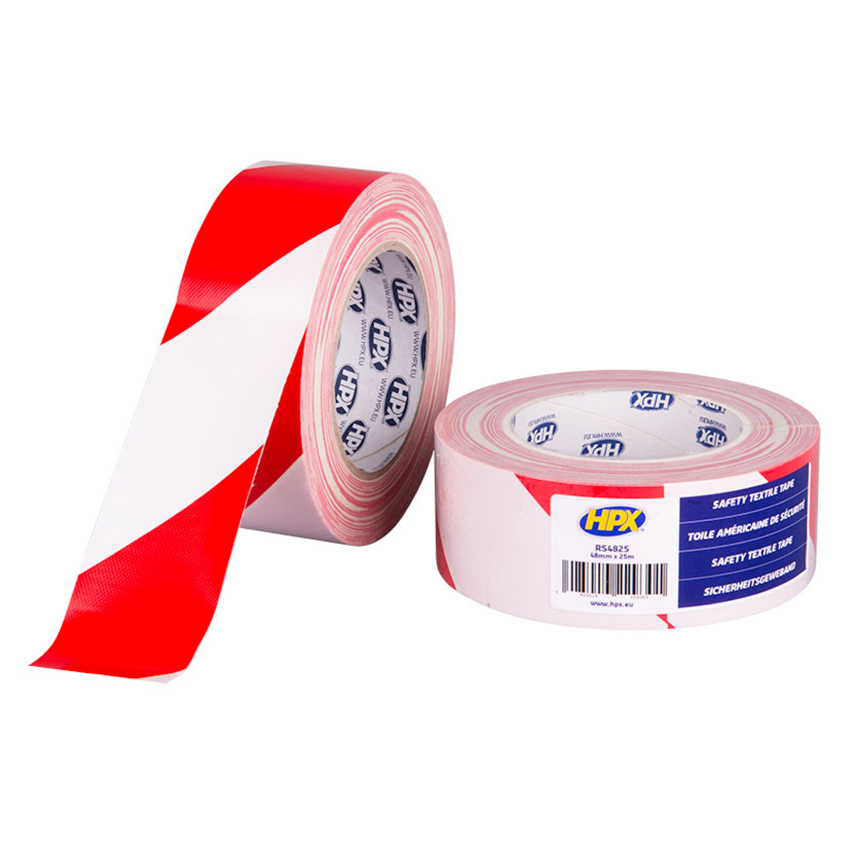 HPX Ruban textile de sécurité 6150 rouge/blanc - 48 mm × 25 m