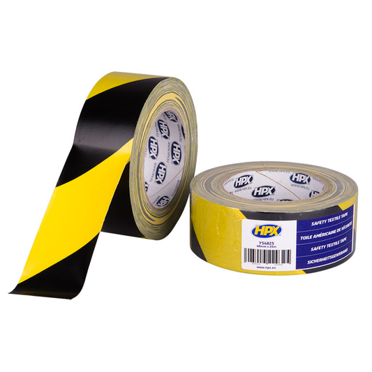 HPX Ruban textile de sécurité 6150 jaune/noir - 48 mm × 25 m