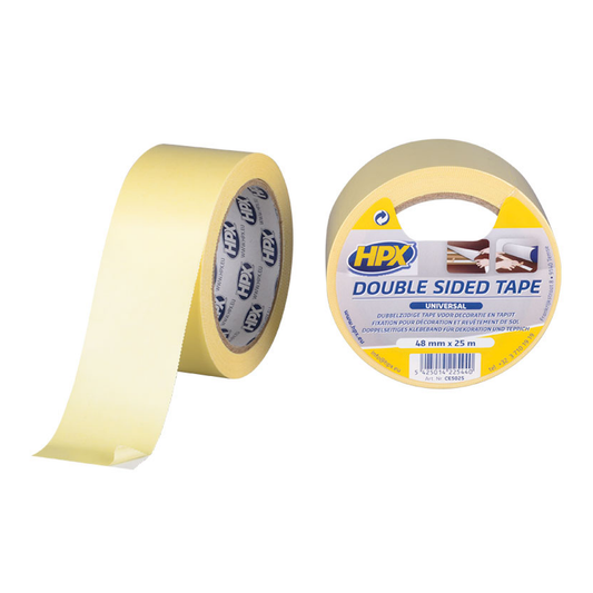 HPX Ruban adhésif double face 1200 blanc - 50 mm × 25 m