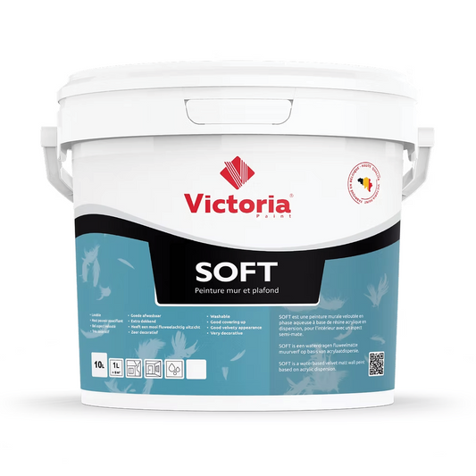 Soft - Peinture Semi-Satinée (Mur et Plafond) Veloutée (10 Litre)