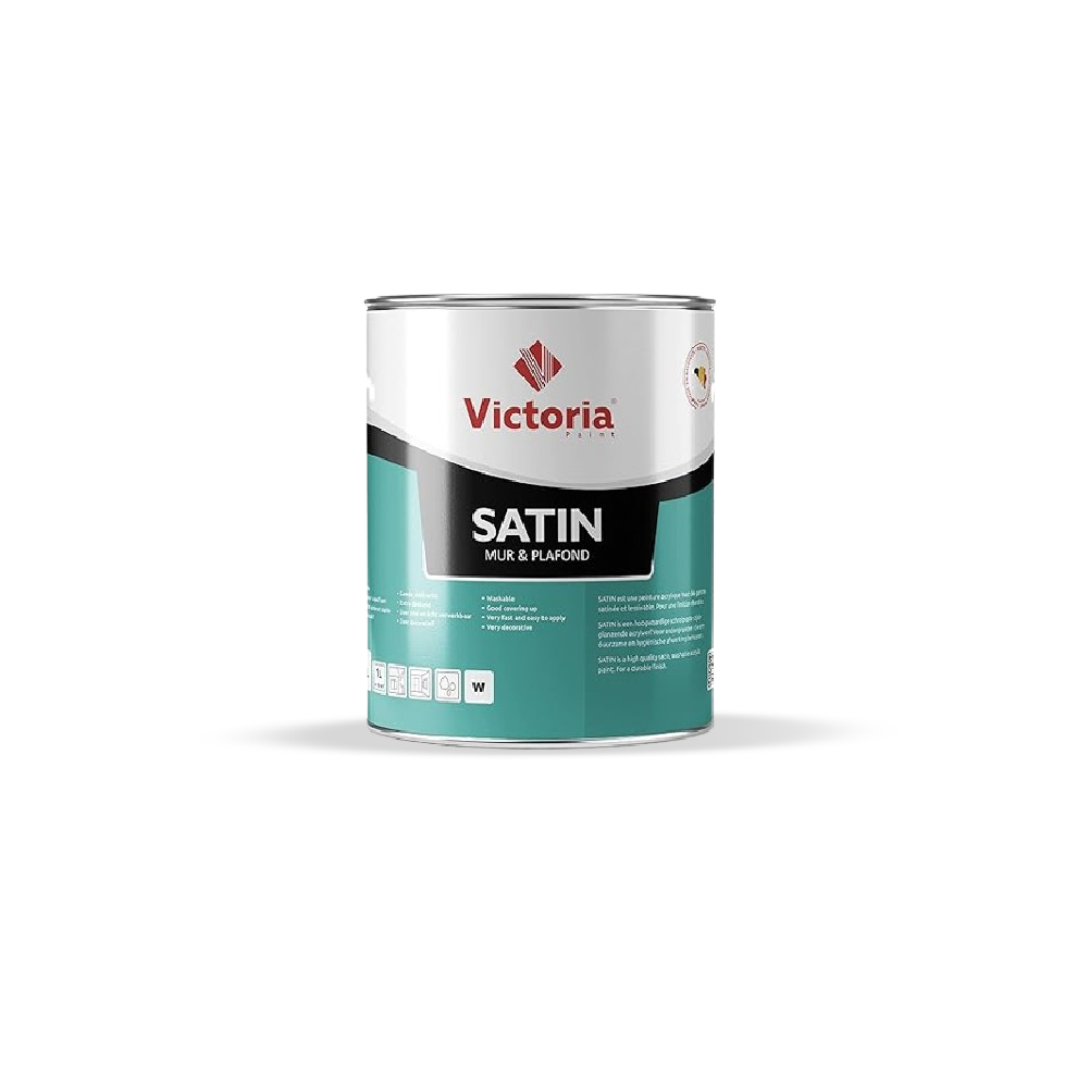 Satin - Peinture Blanche Satinée de haute qualité pour Intérieur (Mur et Plafond) (1 Litres)