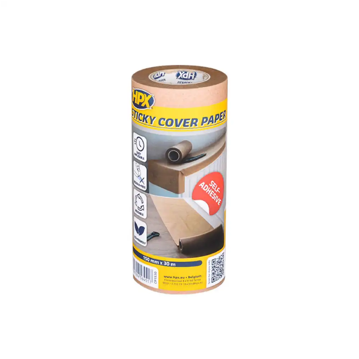 HPX Papier de protection adhésif 4700 brun - 148 mm × 30 m