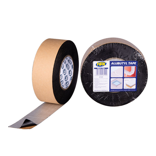 HPX Ruban Alubutyl 8200 aluminium/noir - 50 mm × 20 m