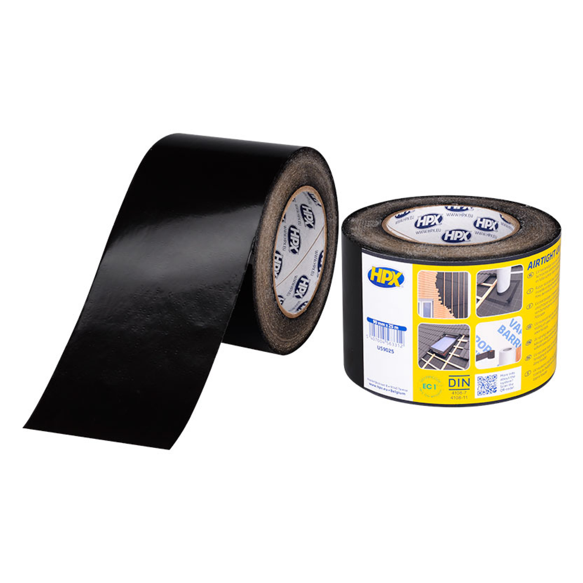 HPX Ruban d’étanchéité Airtight UV 8600 noir - 90 mm × 25 m