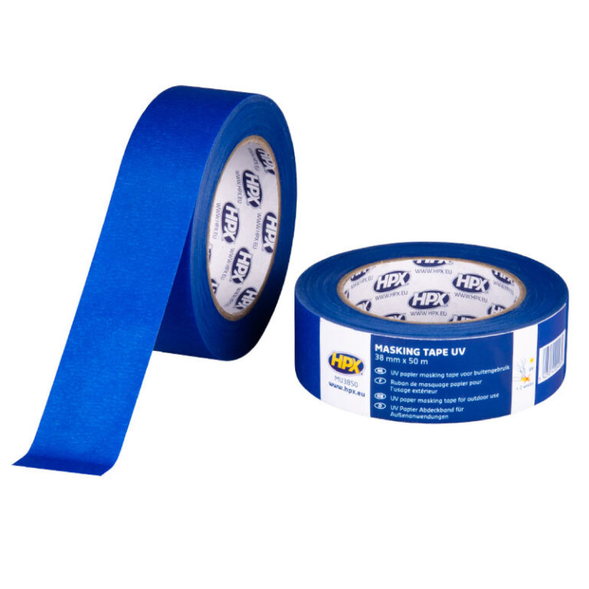 HPX Ruban de masquage UV 4600 bleu - 38 mm × 50 m