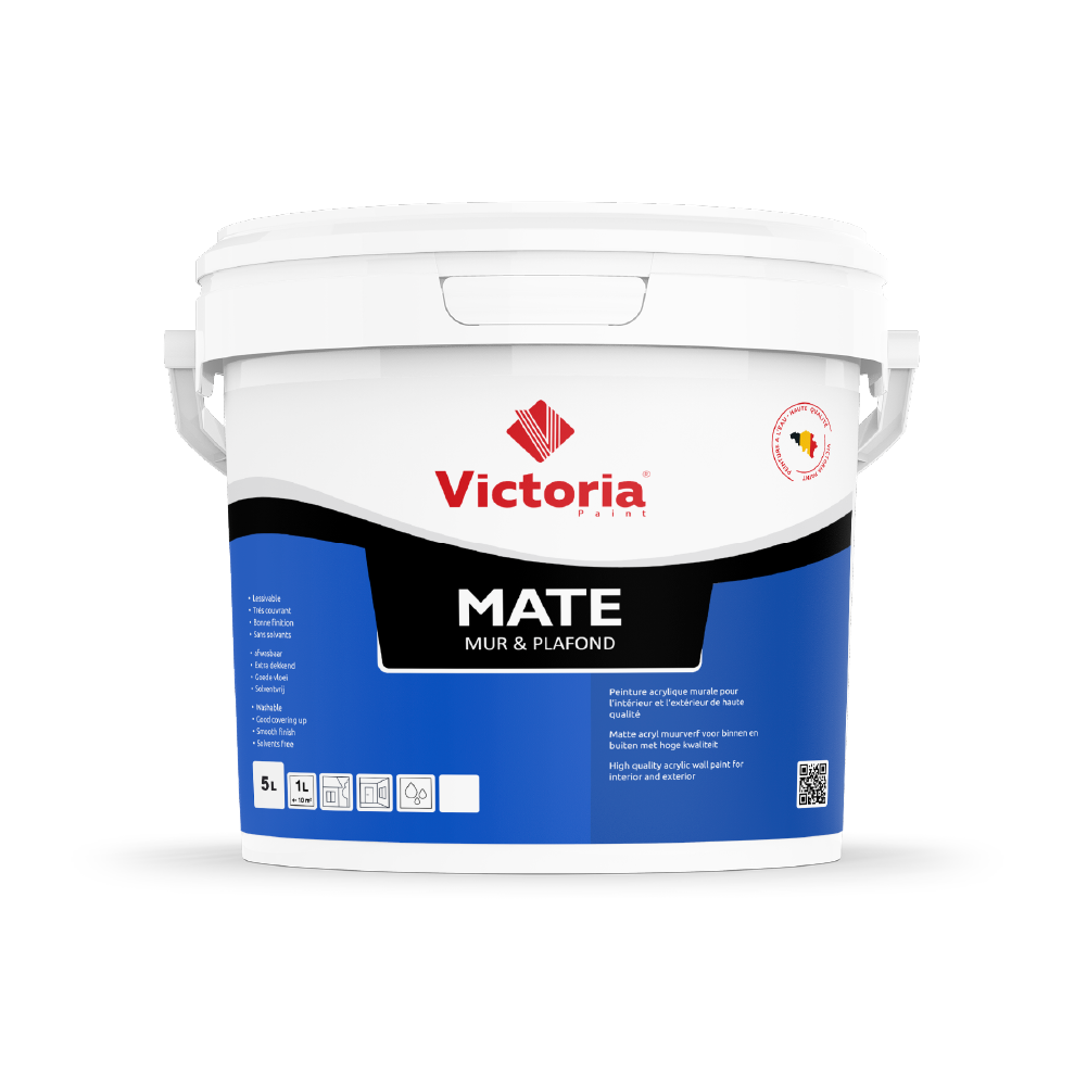 Mate - Peinture Blanche Mate (Mur et Plafond) (5 Litre)